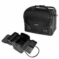 Black Crocodile Makeup Case