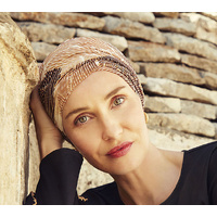 Amia Style Turban in Shades of Africa Brown & Beige Print
