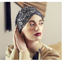 Boho Sapphire Style Turban in Floral Woods Print