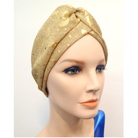 Classic Cloche style Golden Leaves on Gold Turban