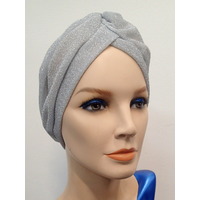 Shimmering Silver Turban