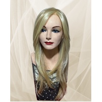 Tina Long Straight Lace Front Mono Top Wig Warm Blonde Blend Soft Layering
