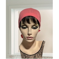 BEAUTIFUL SOFT FITTED SCARF/TURBAN IN SOFT CORAL