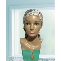 BEAUTIFUL SOFT FITTED SCARF/TURBAN IN WILDFLOWER