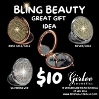 Bling Diamonte Mirror Compact with Magnify Side