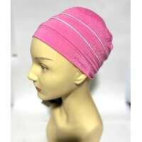 Compliment Style Pink with White Accent Bamboo Turban Headwear