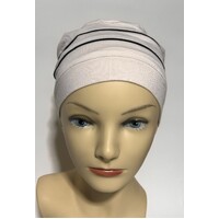 Compliment Style White with Black Accent Bamboo Turban Headwear