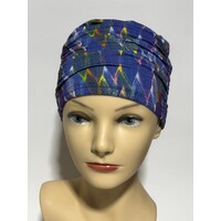 Charm Multicolour Blues Print Bamboo Turban Headwear