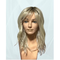 Celeste Beach Scrunch Wave Long Length Lace Front Mono Top HD Fibre Wig Highlighted Rooted Lightest Platinum