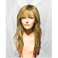 Dana Beach Scrunch Wave Long Length Lace Front Mono Top Heat Defiant Fibre Wig Highlighted Rooted Blonde