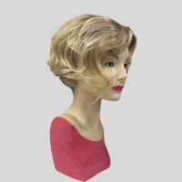 DELLA Short Wavy Asymmetrical Lace Front  Lace Part Champagne Rooted Blonde Wig