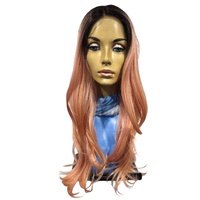 Sophisticate Long  27" Wavy Lace Front Wig in Rosey Pink