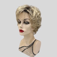 Hayley Wavy Layered Short Rooted Platinum Blonde Wig