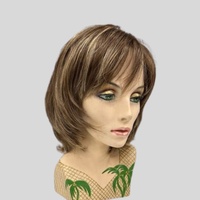 Odette Shoulder Length Shattered Bob Medium Brown Blonde Highlighted Wig