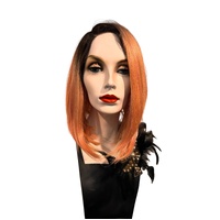Vivacious Dramatic Asymmetrical Lace Front Long Bob Rosey Pink Wig