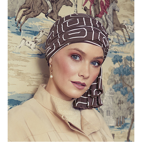 Tula Style Turban Graphic Pearl Brown and Creme