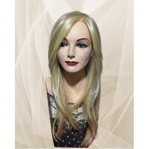 Tina Long Straight Lace Front Mono Top Wig Warm Blonde Blend Soft Layering
