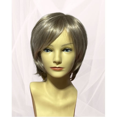 Ellie Shoulder Length Bob Lace Front All Hand Tied in Natural "Going Grey" colour