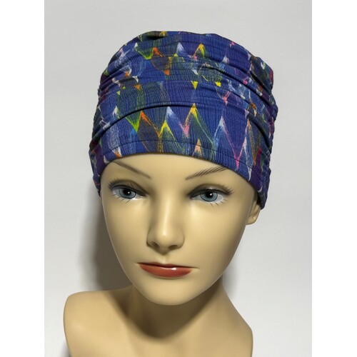 Charm Multicolour Blues Print Bamboo Turban Headwear