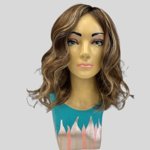 Chandra Luscious Layered Beach Wave Highlighted Caramel Kiss Lace Front Mono Top Wig