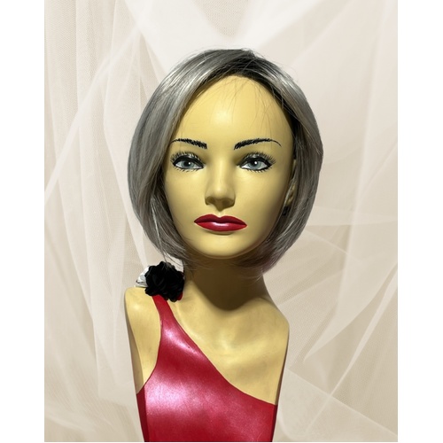 Erica Modern Bob Silver Grey Blend Lace Front Wig