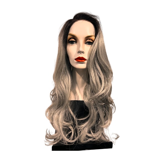 Sophisticate Long  27" Wavy Lace Front Wig in Silver