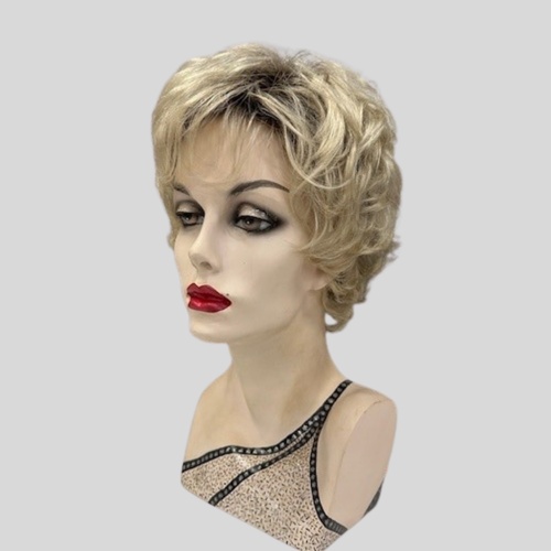Hayley Wavy Layered Short Rooted Platinum Blonde Wig