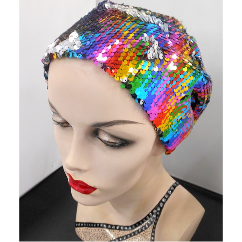 Rainbows End Sequin Turban Headwear