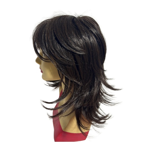 Tabby Long Layered Lace Front Mono Top Highlighted Dark Brown Heat Defiant Fiber Wig