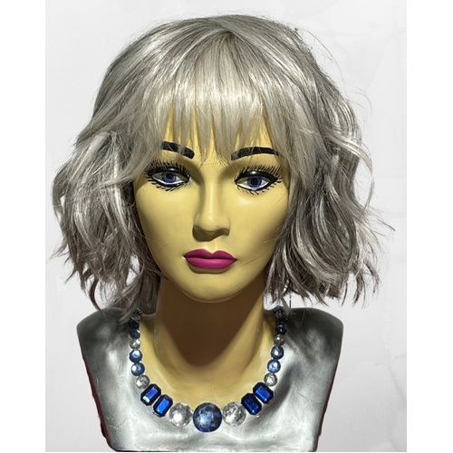 Vera Chin Length Beachy Wave Mono Top Lace Front Wig Graduated Greys