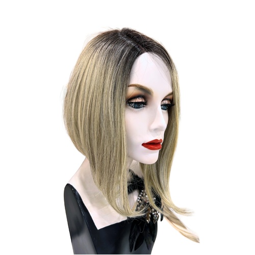 Vivacious Dramatic Asymmetrical Lace Front Long Bob Platinum Wig