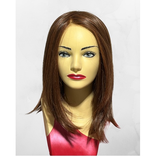 Vonda Medium Long Shoulder Length Lace Front Mono Top Copper Chestnut Heat Defiant Fibre Wig