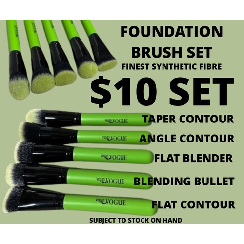 Vegan Vogue 5 Piece Professional Foundation Brush Set